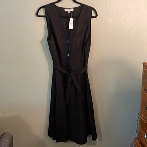 Loft Black Belted Sundress Size 12